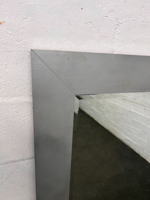 Sleek Silver Framed Wall Mirror Bevelled– Minimalist Style, Minor Scratches 133 x 102cm