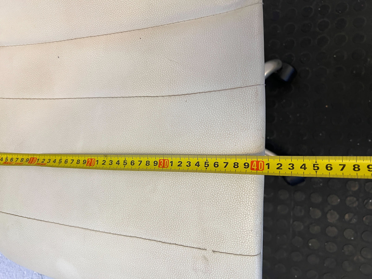 Sleek White Faux Leather Office Chair with Chrome Base – Minor Marks