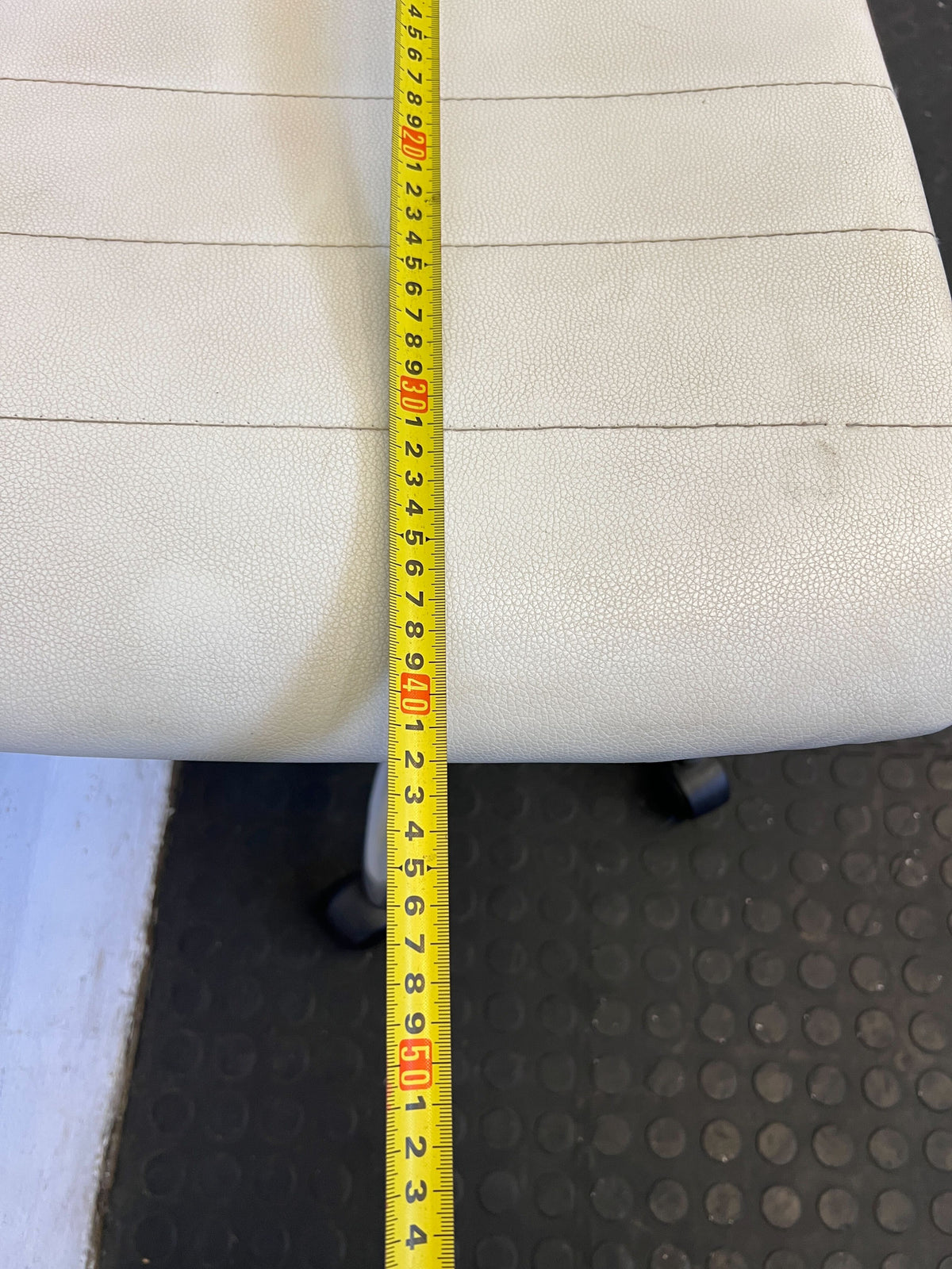 Sleek White Faux Leather Office Chair with Chrome Base – Minor Marks