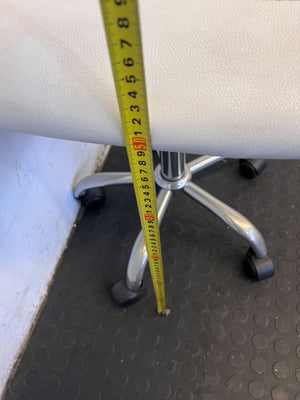 Sleek White Faux Leather Office Chair with Chrome Base – Minor Marks