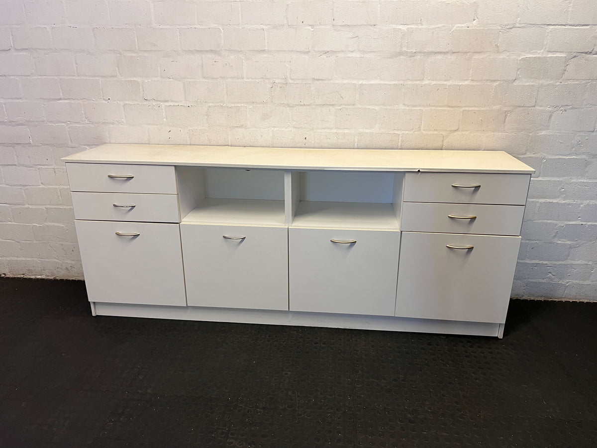 Sleek White Multi-Storage Sideboard Credenza ✨ - 2ndhandwarehouse.com