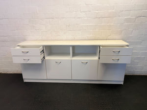 Sleek White Multi-Storage Sideboard Credenza ✨ - 2ndhandwarehouse.com