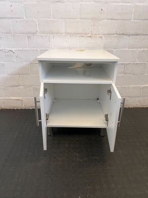 Sleek White Storage Cabinet with Open Shelf ✨