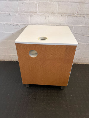 Sleek White Storage Cabinet with Open Shelf ✨