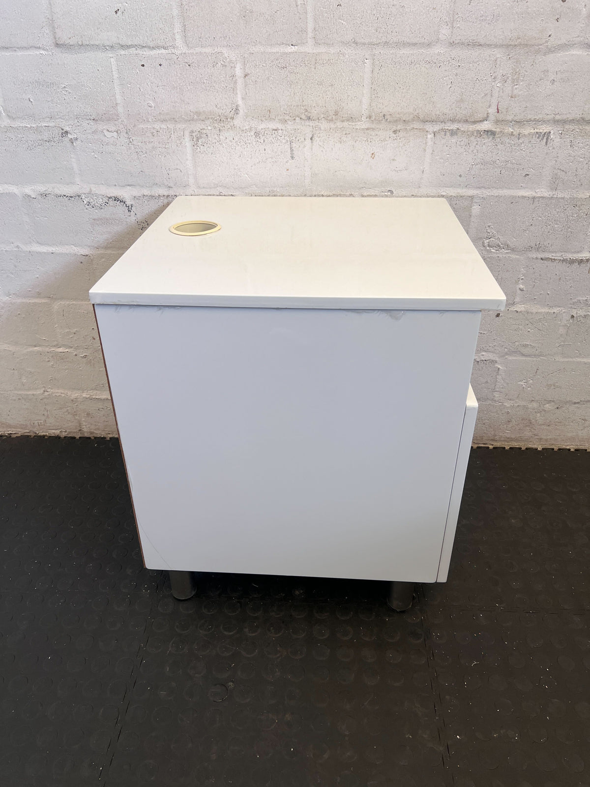 Sleek White Storage Cabinet with Open Shelf ✨