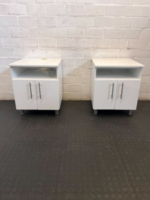 Sleek White Storage Cabinet with Open Shelf ✨