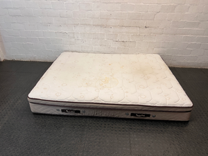 Slumberland Queen Pillow Top Mattress — Fair Condition with Visible Surface Marks