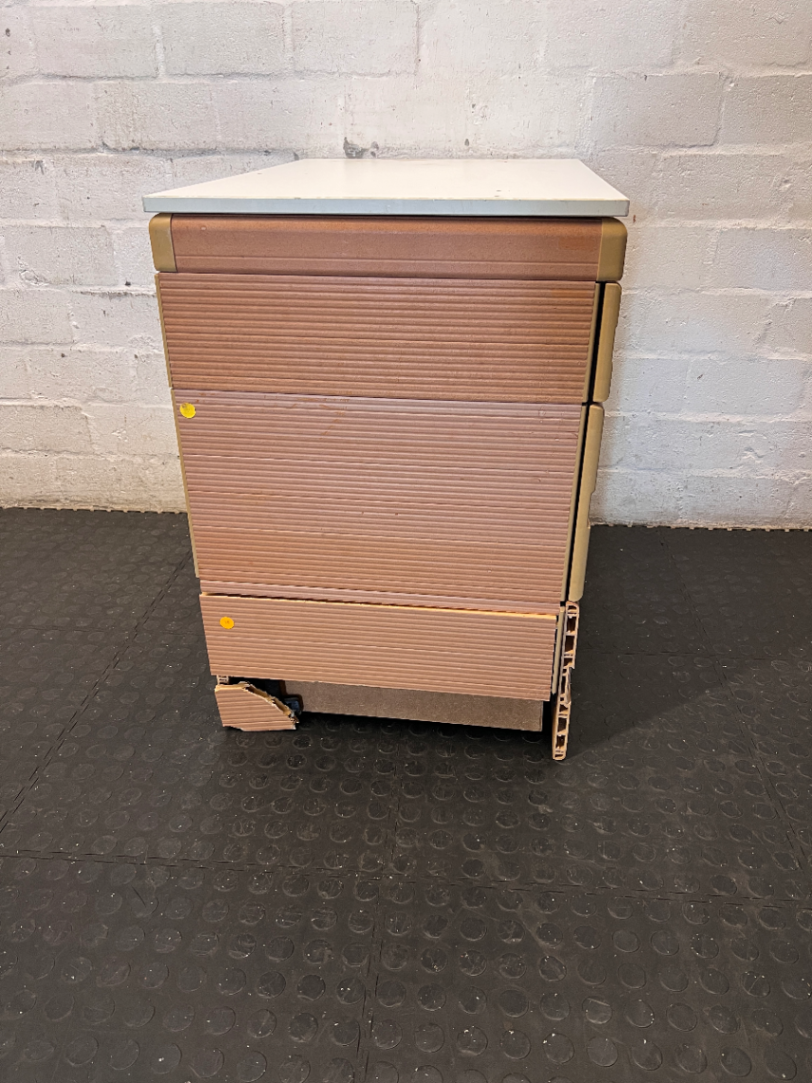 Small 3-Drawer Office Organiser in Wood-Look Finish - 2ndhandwarehouse.com