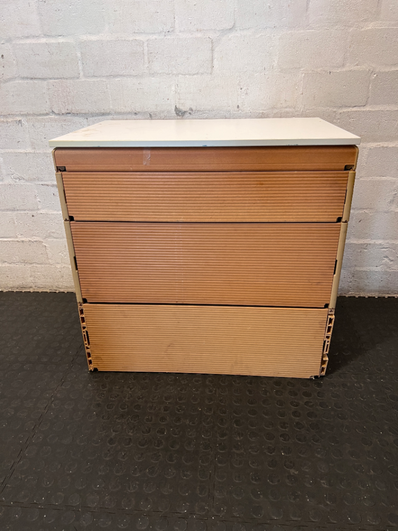Small 3-Drawer Office Organiser in Wood-Look Finish - 2ndhandwarehouse.com