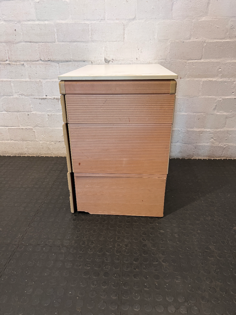 Small 3-Drawer Office Organiser in Wood-Look Finish - 2ndhandwarehouse.com