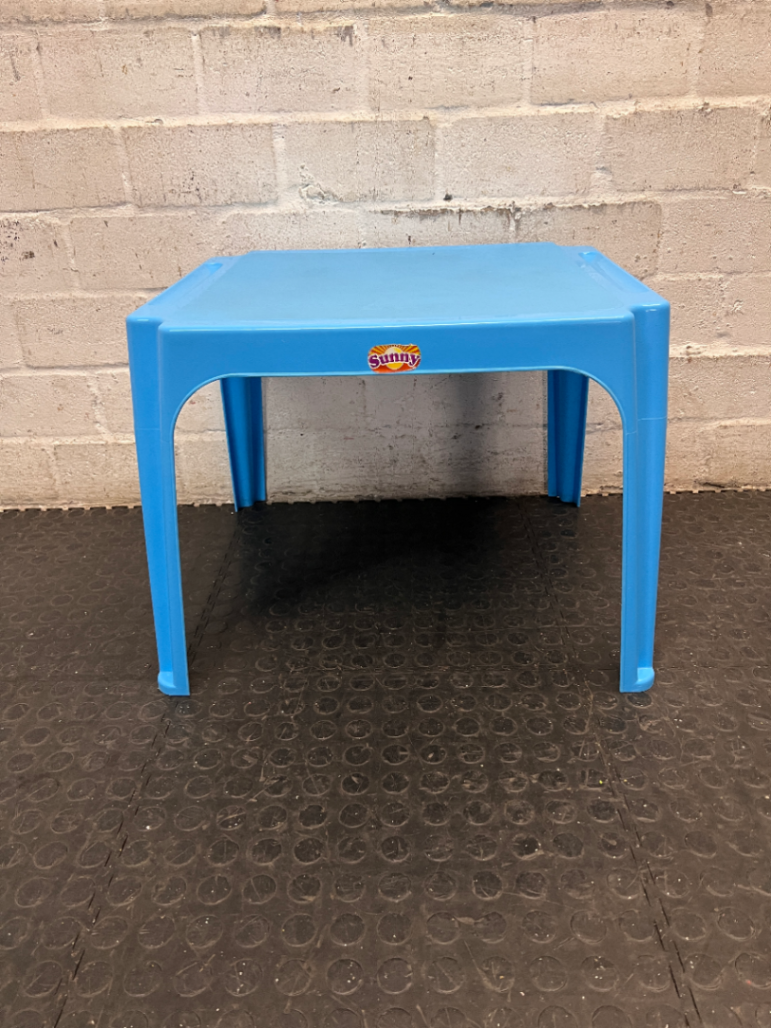 Small Blue Plastic Toddler Table