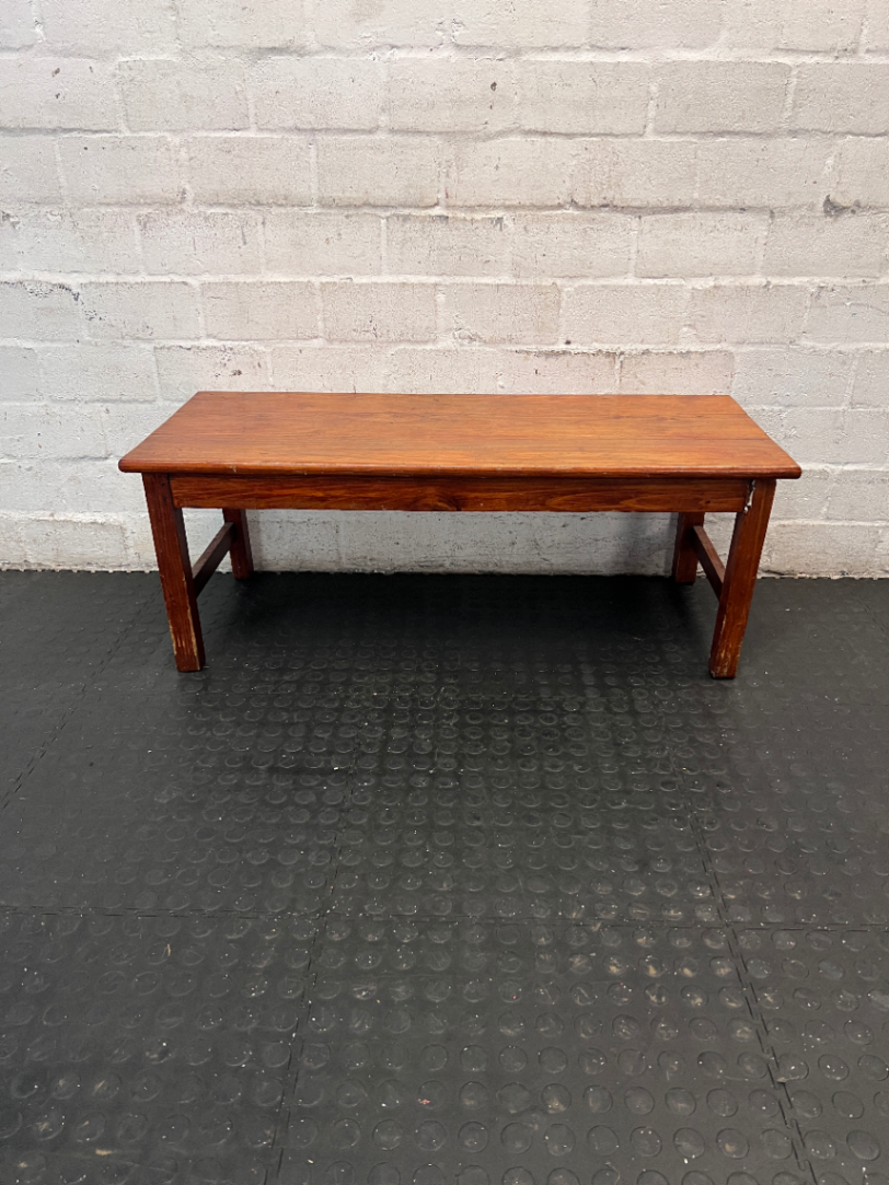 Small Brown Wooden Coffee Table — Intact But Little Fragile - 2ndhandwarehouse.com