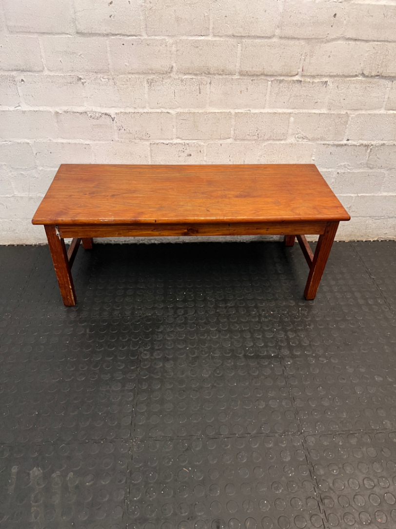 Small Brown Wooden Coffee Table — Intact But Little Fragile - 2ndhandwarehouse.com