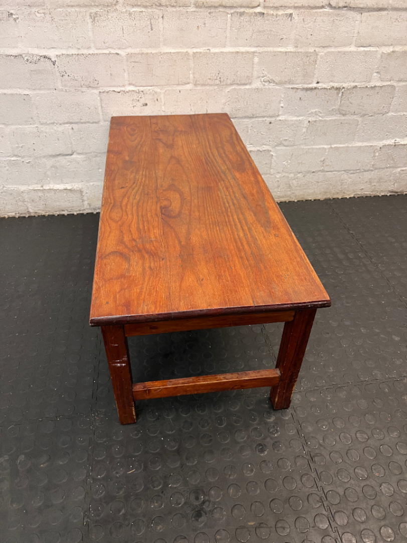 Small Brown Wooden Coffee Table — Intact But Little Fragile - 2ndhandwarehouse.com