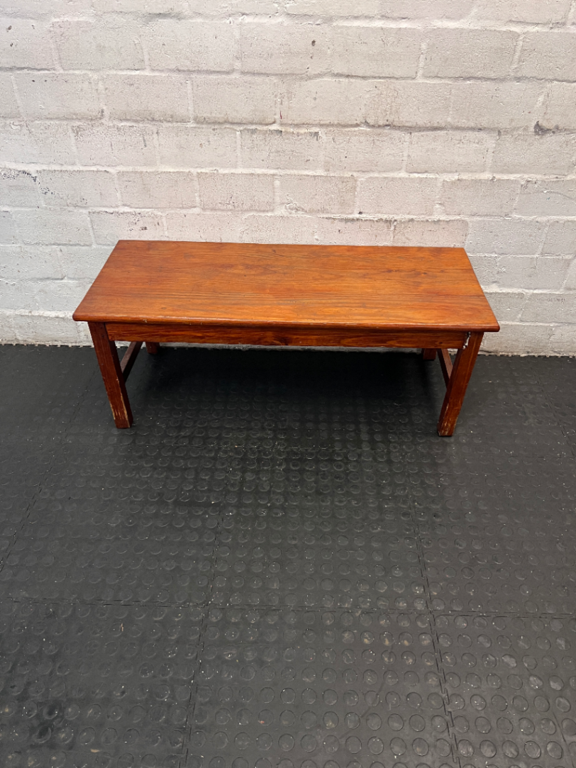 Small Brown Wooden Coffee Table — Intact But Little Fragile - 2ndhandwarehouse.com