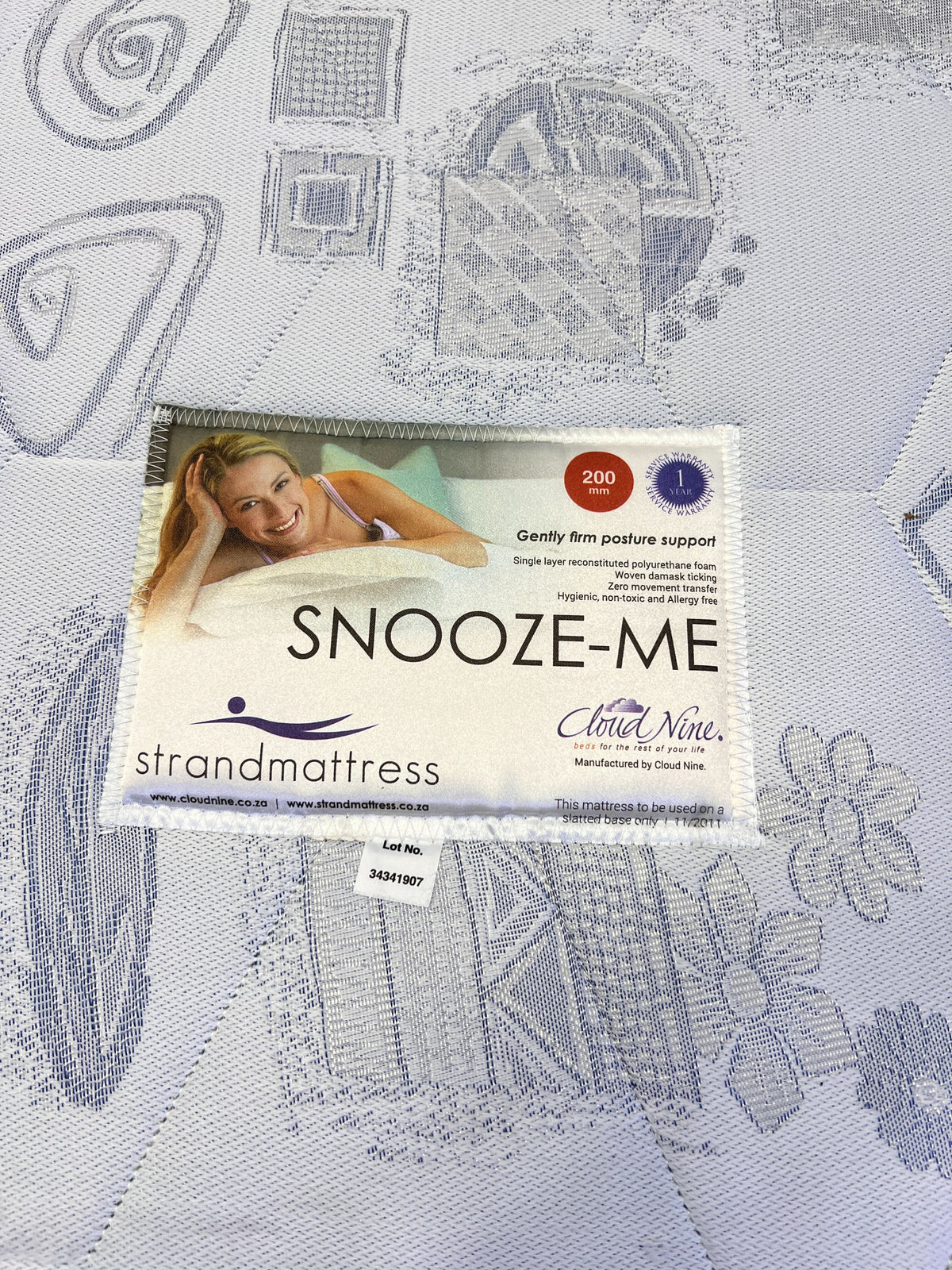 Snooze-Me Cloud Nine Single Mattress 90cm by 190cm