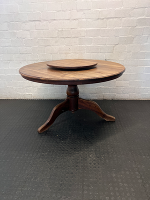Solid Blackwood Dining Set & Lazy Susan - Surface Marks present - 2ndhandwarehouse.com