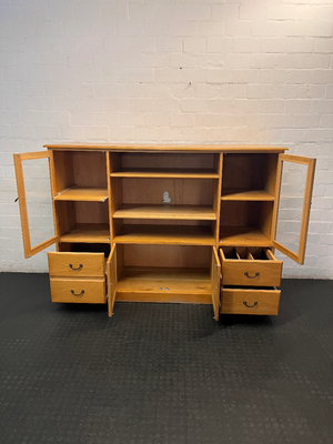 Solid Oak Dining Room Dresser - Minor Edge Wear - 2ndhandwarehouse.com