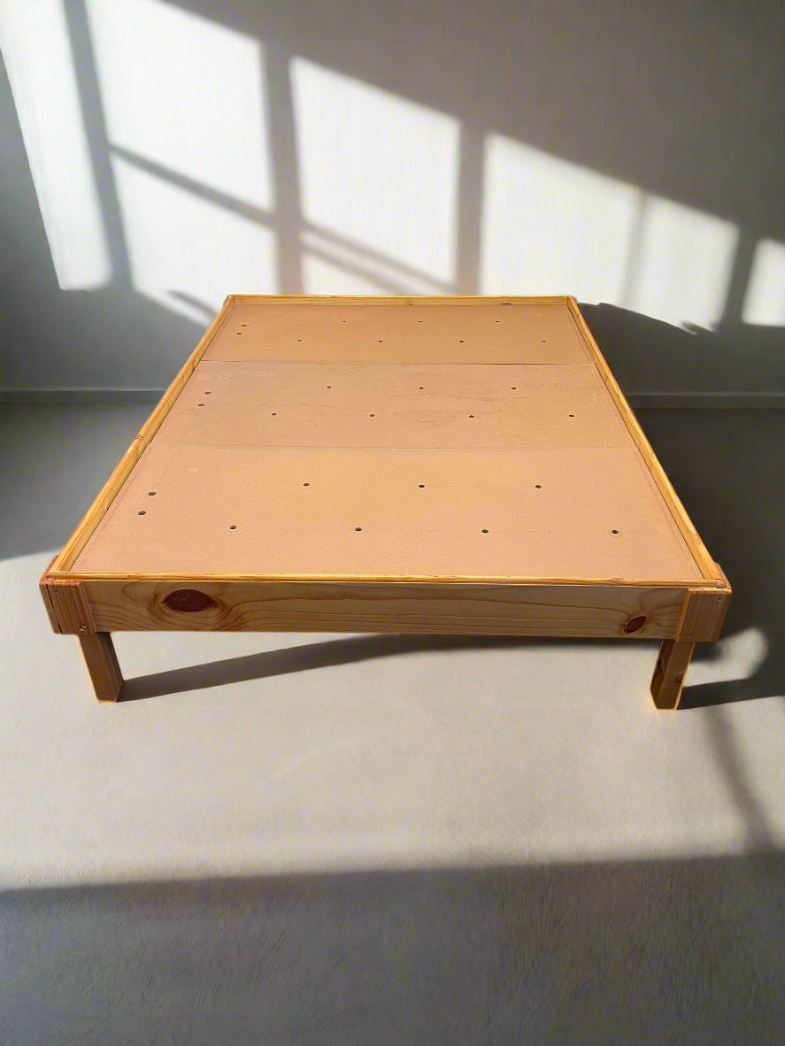 Solid Pine Wood Double Bed Frame - Minimalist Style, Great Condition - REDUCED