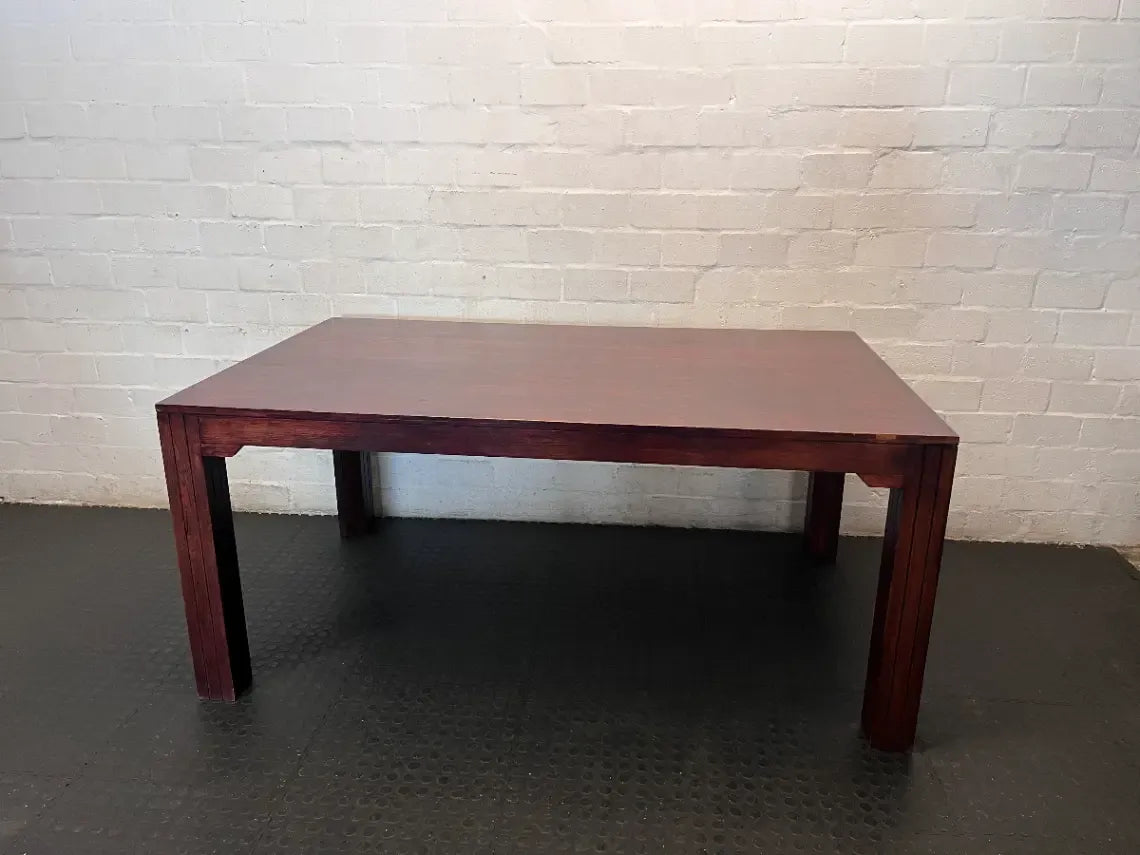 Solid Wood Dining Table in Rich Dark Stain - 2ndhandwarehouse.com