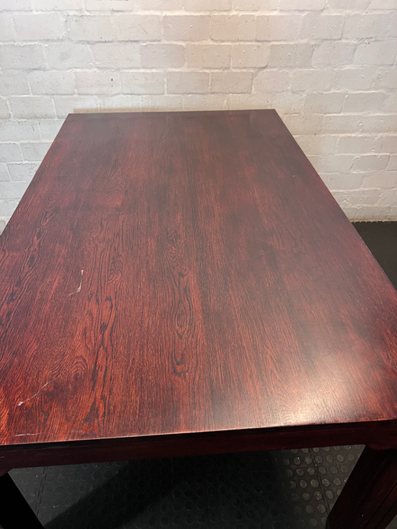 Solid Wood Dining Table in Rich Dark Stain - 2ndhandwarehouse.com