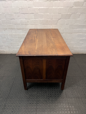 Solid Wood Double Pedestal Office Desk — Fair Used Condition