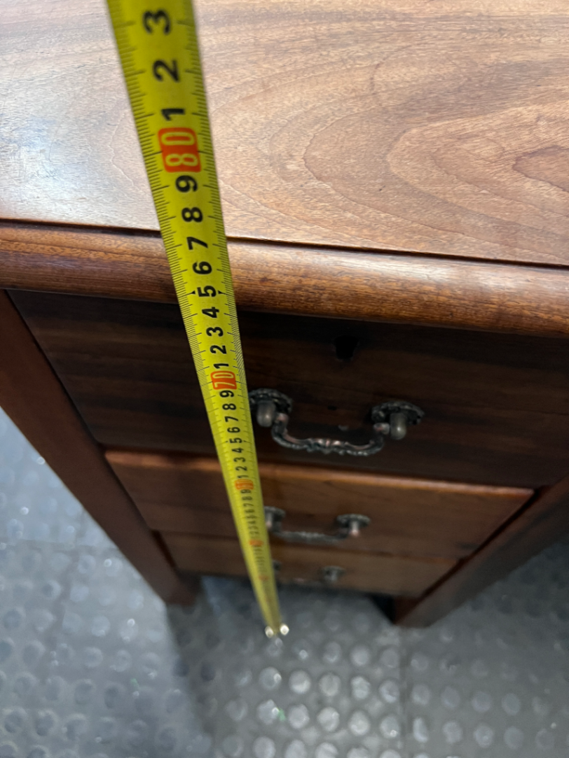 Solid Wood Double Pedestal Office Desk — Fair Used Condition