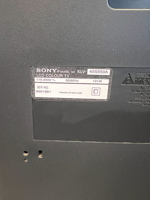 Sony Bravia 40" LED TV with Remote - Minor Scratches