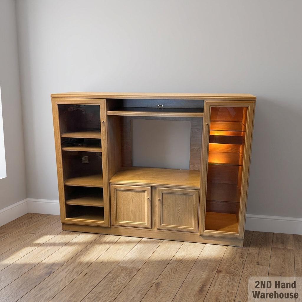 Spacious Light Wood Entertainment & Display Unit