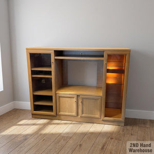 Spacious Light Wood Entertainment & Display Unit