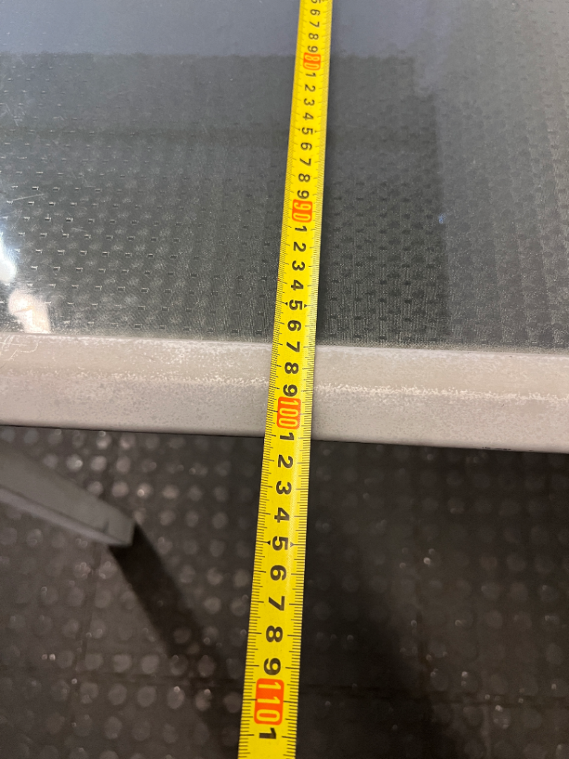 Square Glass-Top Patio Table - Visible Weathering to Frame - 2ndhandwarehouse.com