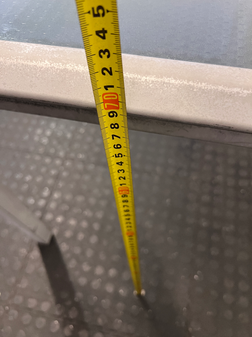 Square Glass-Top Patio Table - Visible Weathering to Frame - 2ndhandwarehouse.com