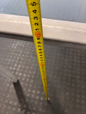 Square Glass-Top Patio Table - Visible Weathering to Frame - 2ndhandwarehouse.com