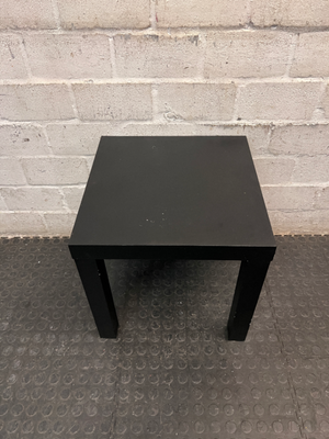 Square Minimalist Wooden Side Table in Charcoal Grey — Good Pre-owned Condition