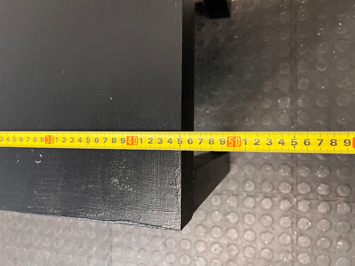 Square Minimalist Wooden Side Table in Charcoal Grey — Good Pre-owned Condition