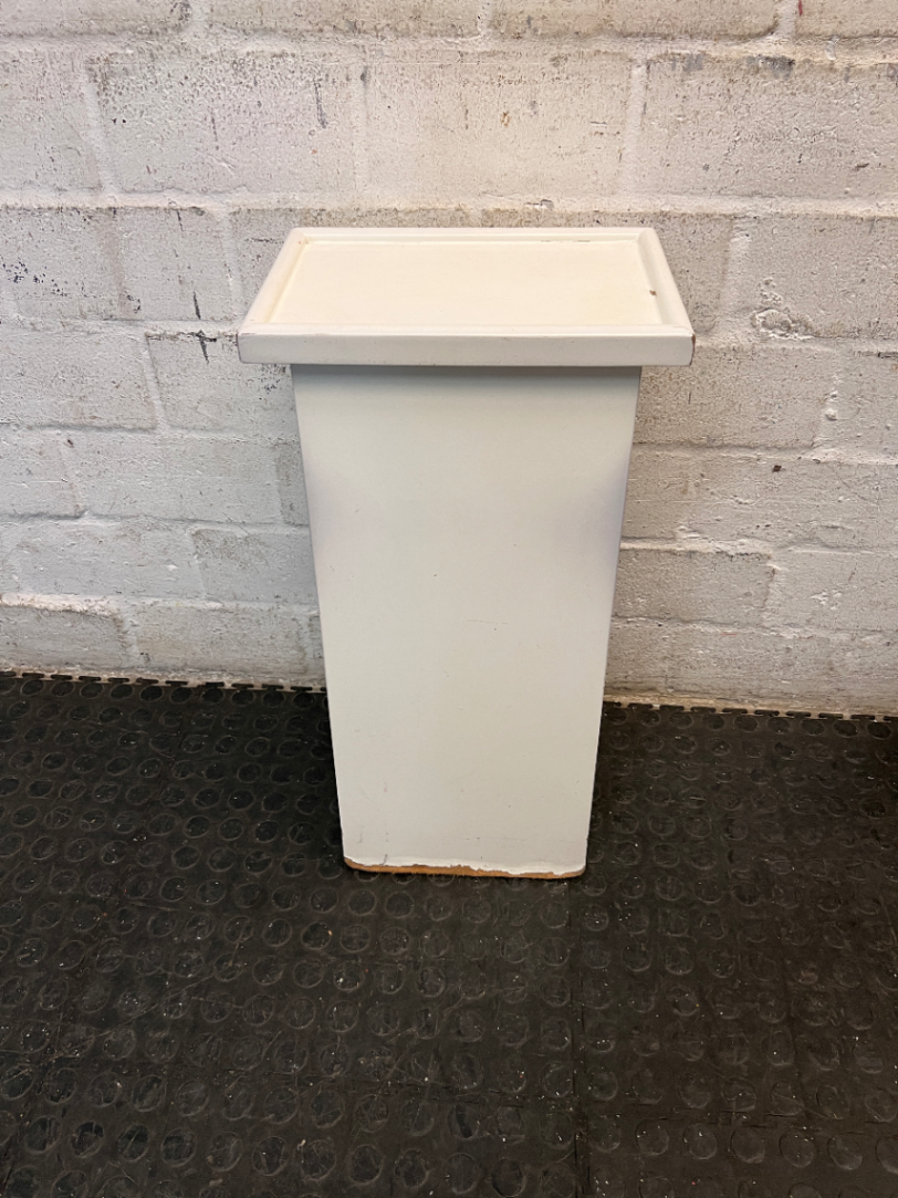 Square White Timber Pedestal Display Stand