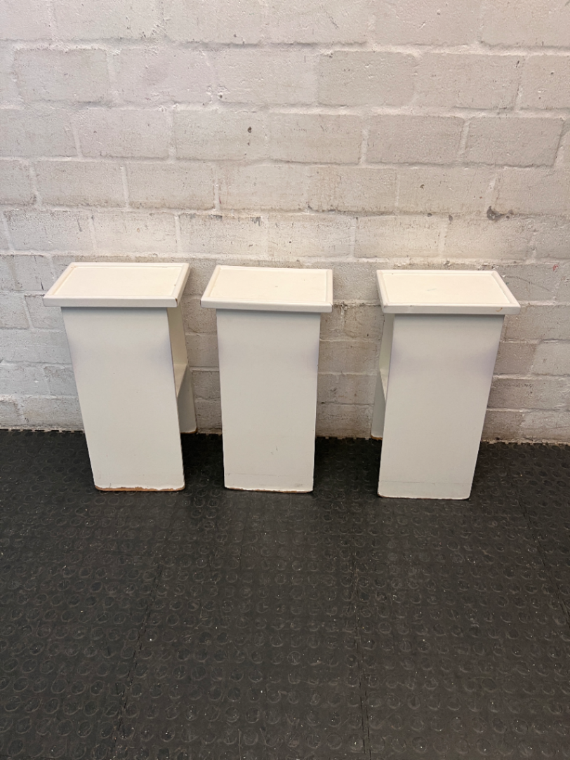 Square White Timber Pedestal Display Stand
