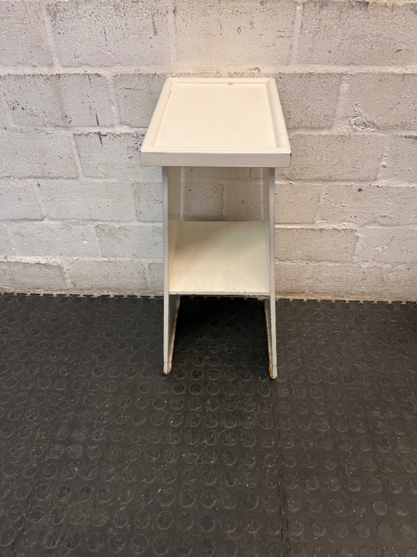 Square White Timber Pedestal Display Stand