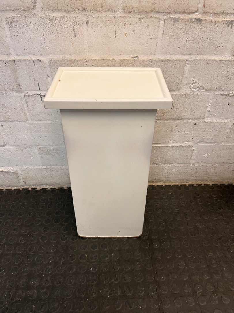 Square White Timber Pedestal Display Stand
