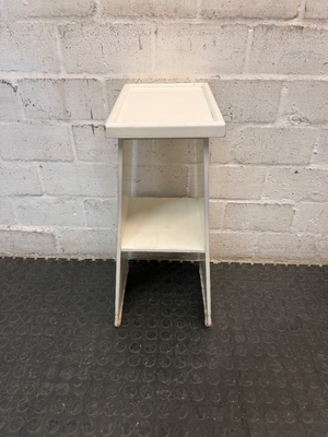 Square White Timber Pedestal Display Stand