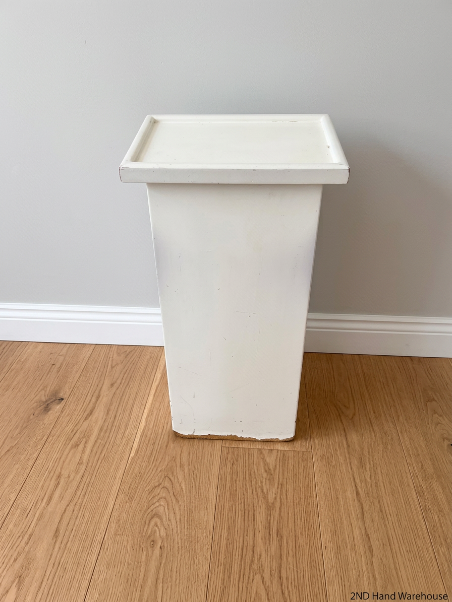 Square White Timber Pedestal Display Stand