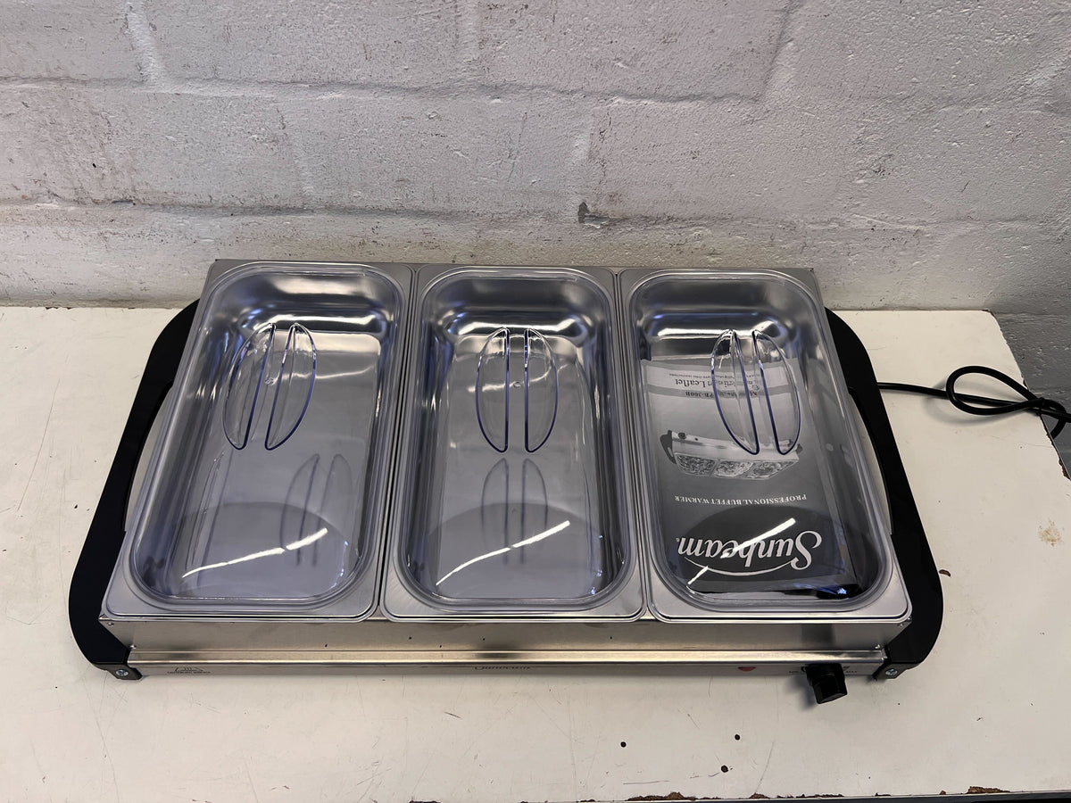 Stainless Steel 3-Pan Electric Food Warmer by Sunbeam - 2ndhandwarehouse.com