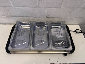 Stainless Steel 3-Pan Electric Food Warmer by Sunbeam - 2ndhandwarehouse.com