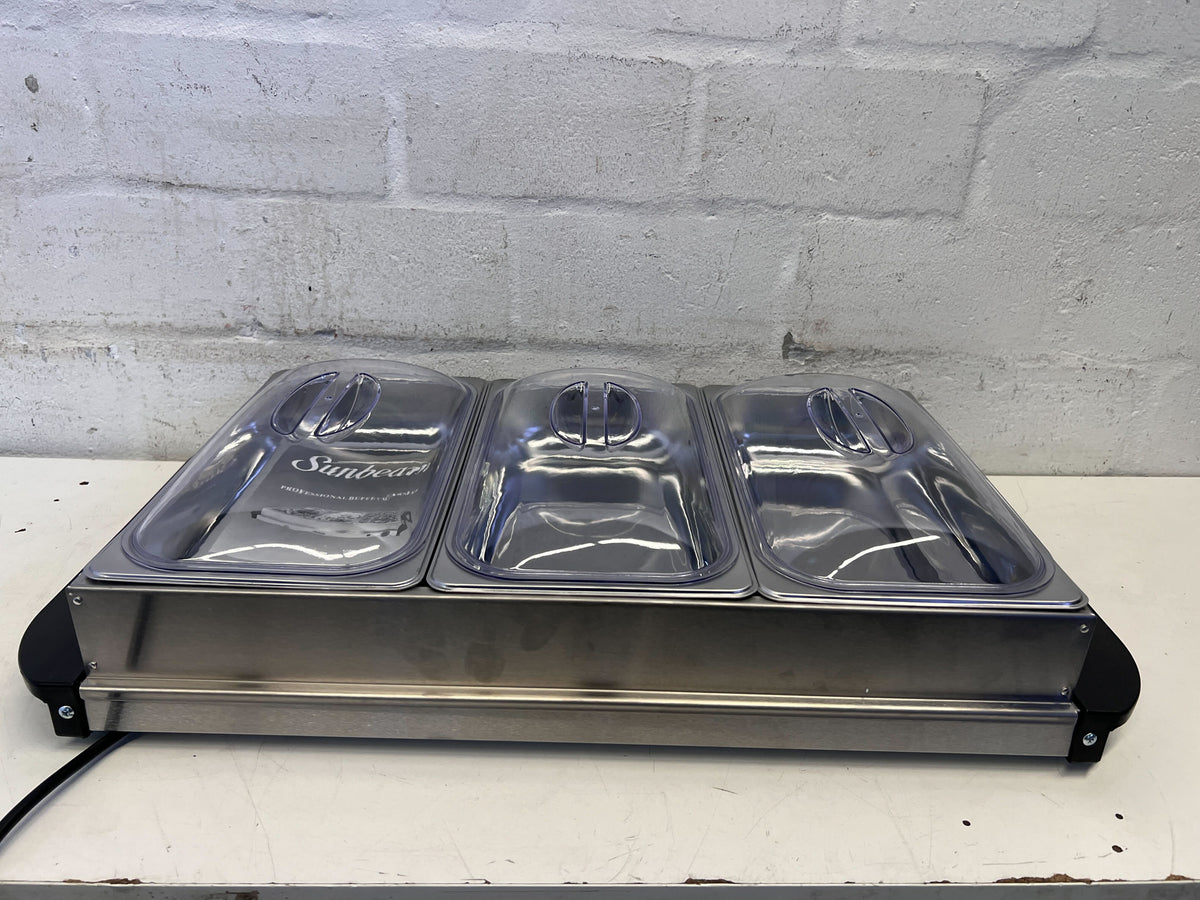 Stainless Steel 3-Pan Electric Food Warmer by Sunbeam - 2ndhandwarehouse.com