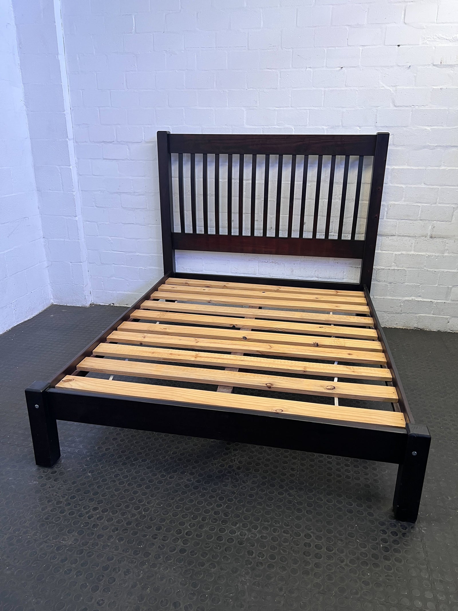 Sturdy Black Wooden Double Bed Frame – Minimal Wear - REDUCED