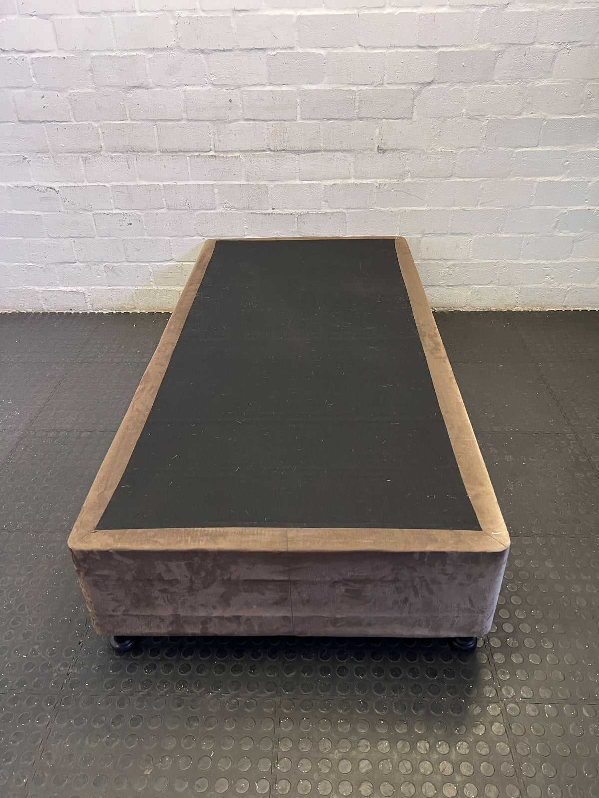 Sturdy Brown Upholstered Single Bed Base