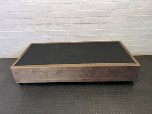 Sturdy Brown Upholstered Single Bed Base