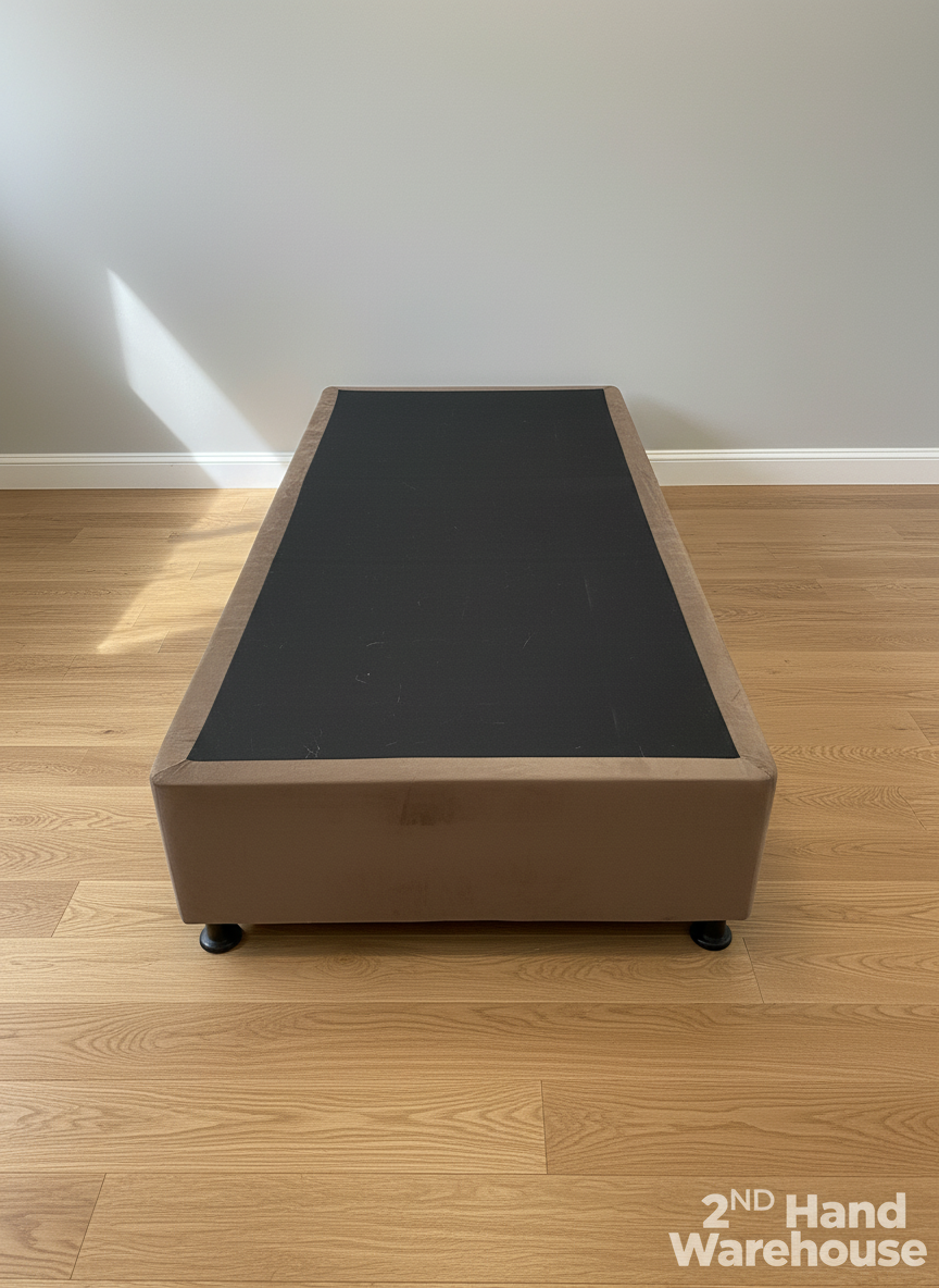 Sturdy Brown Upholstered Single Bed Base