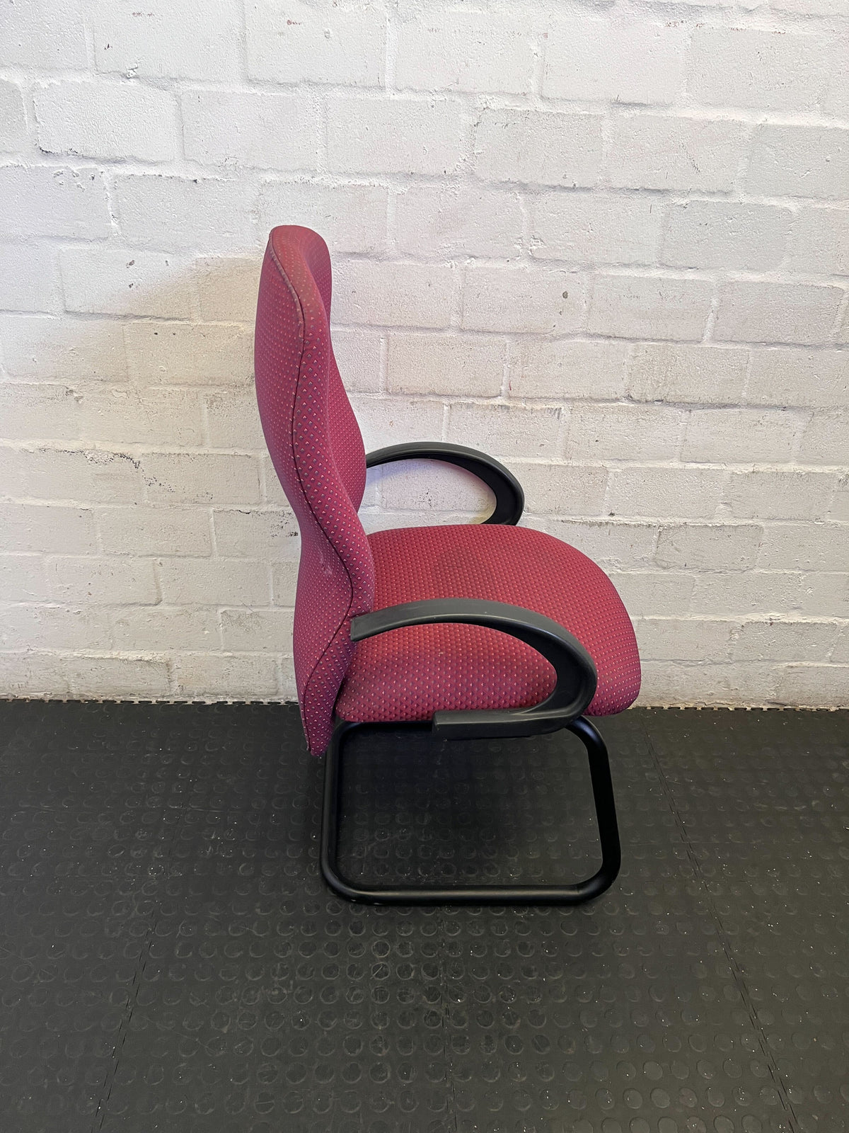 Sturdy Burgundy Office Guest Chair