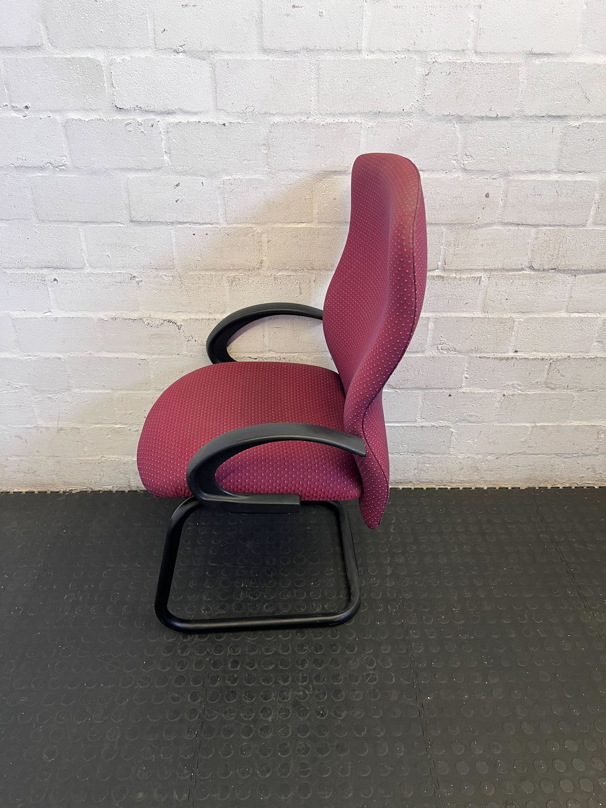 Sturdy Burgundy Office Guest Chair